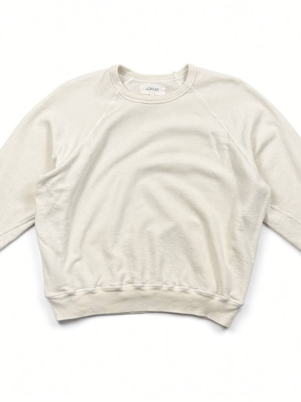 THE GREAT. Men's Crewneck Sweatshirt in Off-White